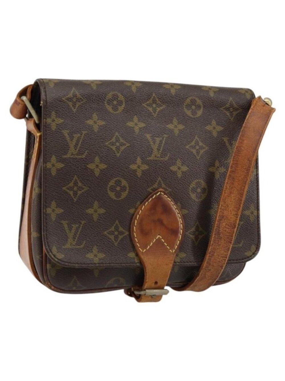 Authentic LOUIS VUITTON Monogram Cartouchiere MM Shoulder Bag M51253 LV